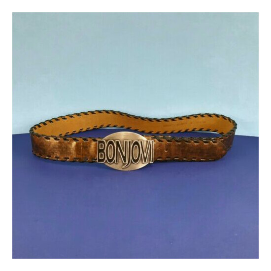 Bonjovi Genuine Leather Belt With Pure Pewter Buckle Size M image {2}