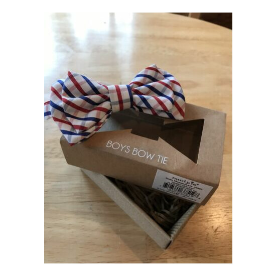 Mud Pie Baby Boys Plaid Boxed Bow Tie, One Size, NWT image {2}