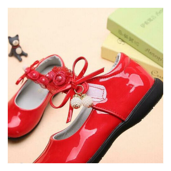 Children Girls Patent Leather Flats Baby Princess Mary Jane Party Wedding Shoes image {3}