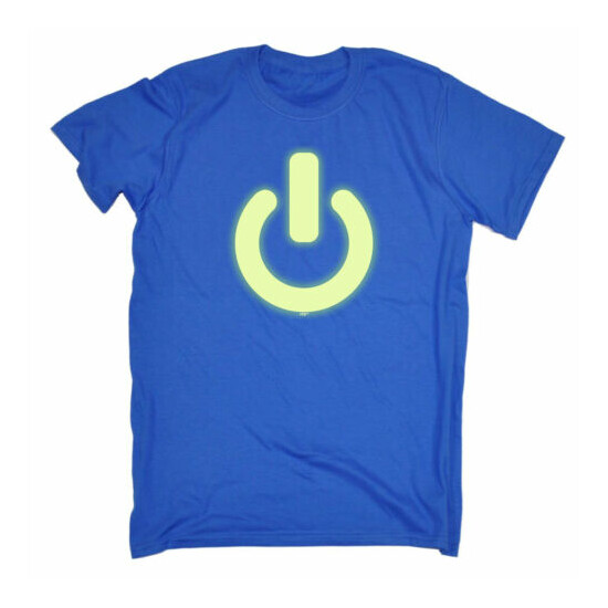 Funny Kids Childrens T-Shirt tee TShirt - Power Button Glow In The Dark image {1}
