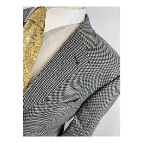 Jos A Bank Men’s Gray Houndstooth Wool Sport Coat Blazer Jacket Sz 44 R A5 image {1}