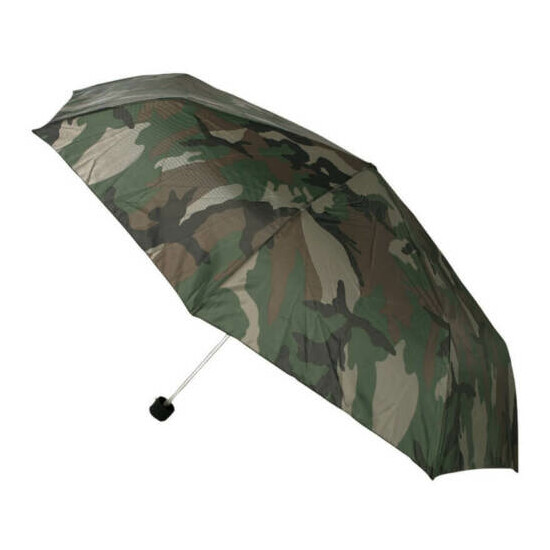 Mens Supermini Foldable Umbrella Woodland Camo Camping Fishing Festival Travel image {1}
