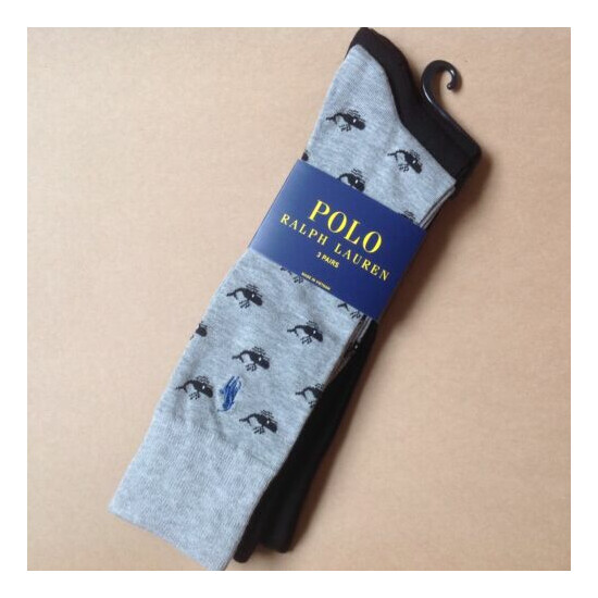 NWT POLO Ralph Lauren MENS Whale Trouser Sock 3 pack gray10-13 image {1}