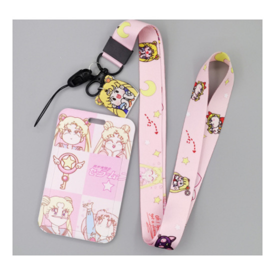 lot Sailor Moon new mix key chain Lanyard acrylic ID Badge Holder Key Neck Strap image {2}