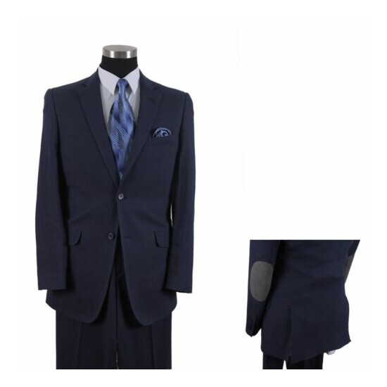 Men's 2 button linen suit with pants white, black, navy, blue L613 Fortino Landi image {8}