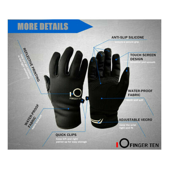 Cycling Winter Gloves Waterproof Touch Screen Full Finger Liner Men Women Sports image {7}
