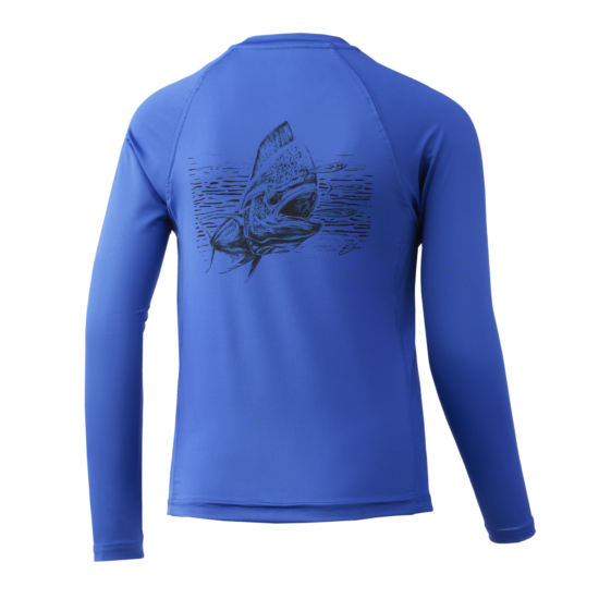 30% Off HUK Youth KC BIG BULL LS- Fishing Shirt -Pick Color/Size-Free Ship image {1}