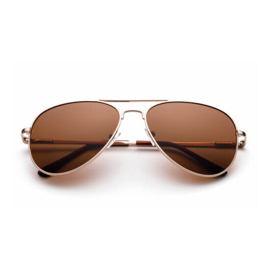 Polarized Kids Aviator Sunglasses Stainless Steel Frame Boys Girls Spring Hinge image {4}
