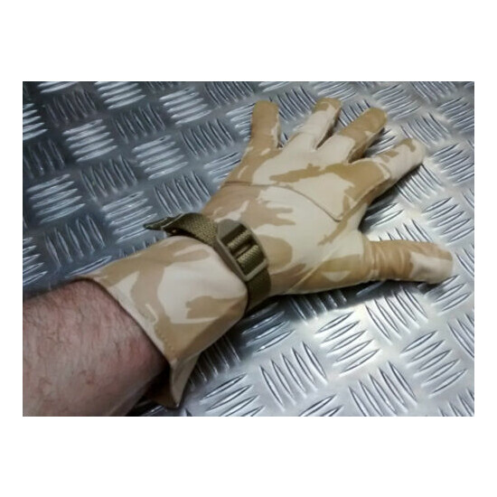 Genuine British Military Desert Camo Leather Combat Gloves - All Sizes - NEW image {2}