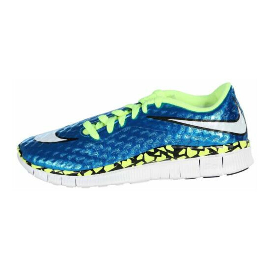 NEW Youth Nike Free 5.0 Hypervenom Running Shoes-Metallic Blue/White/Volt/Black image {1}
