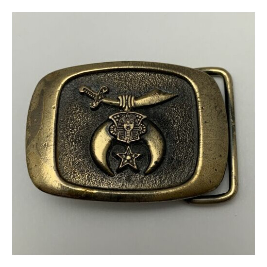Schriners Scimitar Crescent and Star Camel Belt Buckle MM United Chicago 1983 image {1}