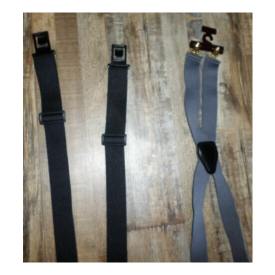 Lot Men's Suspenders Dickies Perry Black Pelican USA Gray Adjustable image {3}