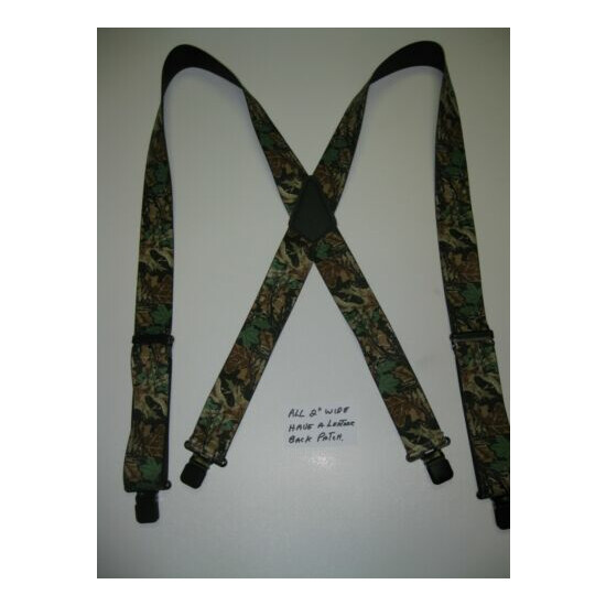 X Style 2" Camouflage ADVANTAGE. Mens Suspenders INDUSTRIAL CLIPS USA Made image {1}