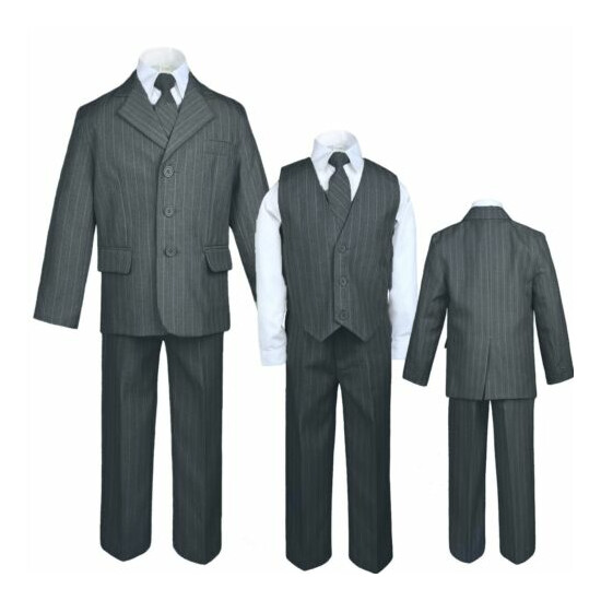 New Baby,Toddler & Boy Easter Formal Wedding Party Tuxedo Suit blue Gray S-18,20 image {1}