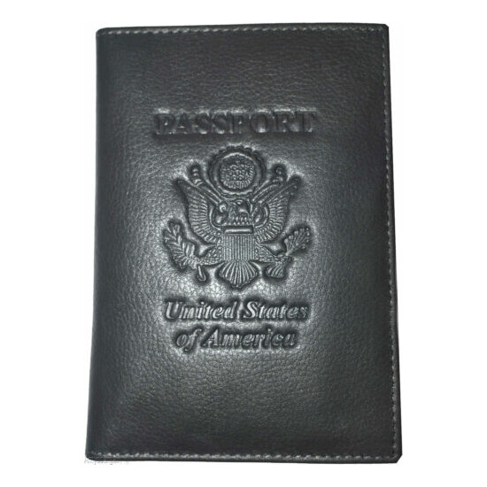 RFID passport case, Genuine leather passport cover U.S. leather passport holder image {3}