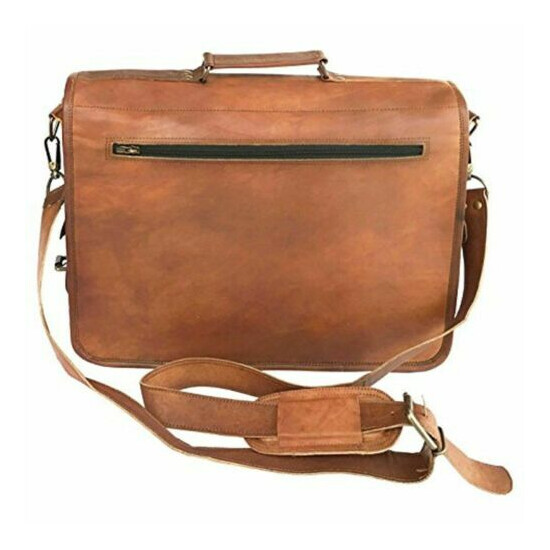 Handmade Bag Leather Messenger Briefcase Men's Laptop Brown New Shoulder Durable image {4}