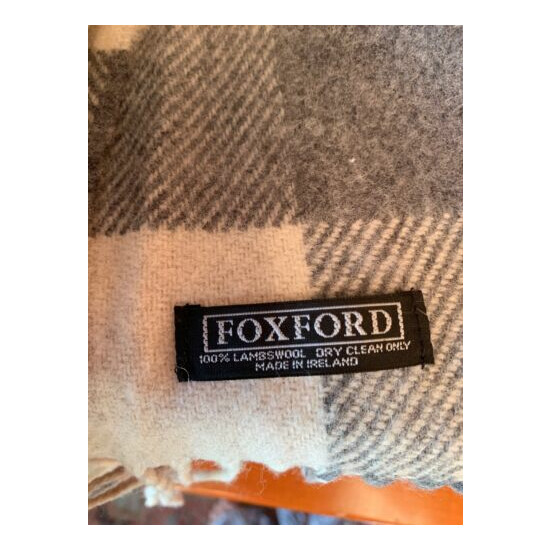 100% Lamb Wool FOX FORD Plad Scarf Made In Irland image {3}