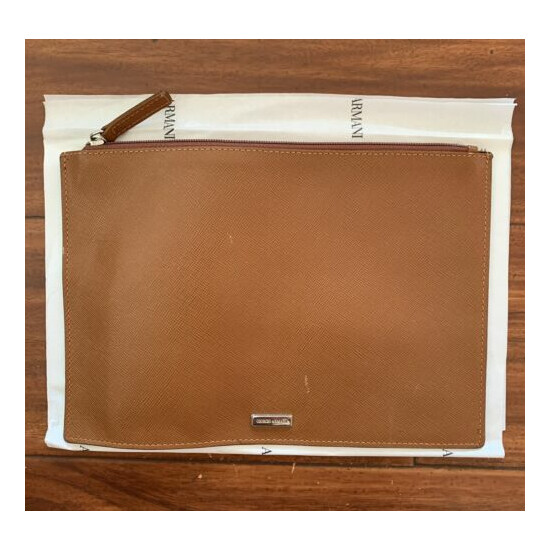Authentic Giorgio Armani | Orange Leather Document Holder | with Box | 8.5" x 6" image {3}