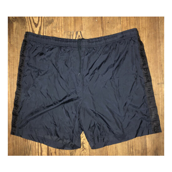Vintage Polo Sport Athletic Shorts Size Large Black Rare image {1}