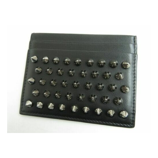 Made in Italy Christian Louboutin W KIOS Spike / with studs Leather card case image {1}