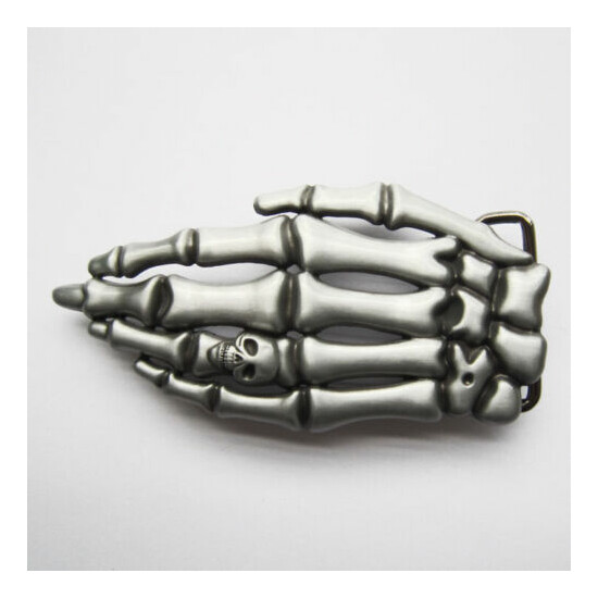 Skull Finger Skeleton Hand Metal Fashion Belt Buckle image {1}