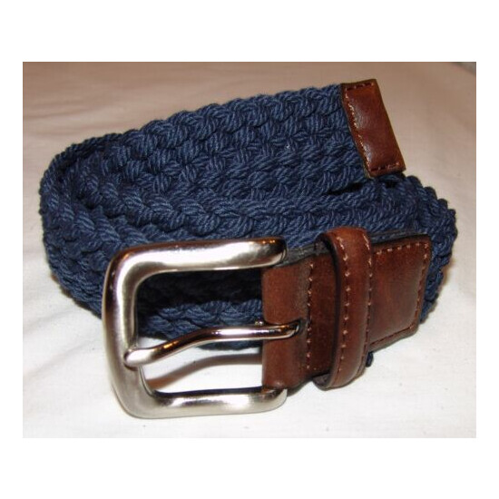 Belt Mens Blue Woven 42 Adjustable 1 1/4" wide image {2}