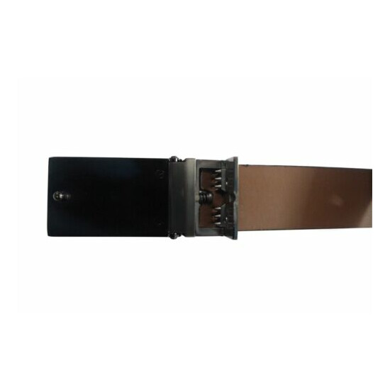 913-BLK/BRN-REV - Men's Casual Black and Brown Reversible Plaque Belt buckle image {5}