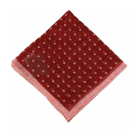 Isaia Napoli Pink Raspberry Polka Dot 100% Linen Pocket Square NWT NEW image {1}