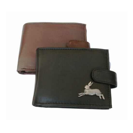 Hare Running Leather Wallet BLACK or BROWN 172 image {1}