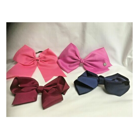 Girl's Hair Bows - 2 Pink, 1 Navy, 1 Maroon image {1}