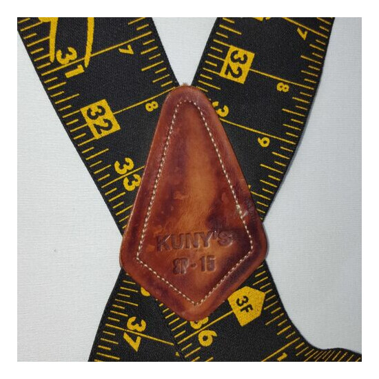 Kunys Suspenders SP-15 Measuring Tape Black Ruler Tools Print Work Wear Mens image {2}