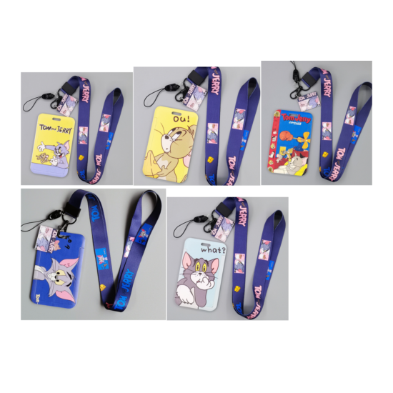 lot cats mouse cartoon key chain Lanyard acrylic ID Badge Holder Key Neck Strap image {1}