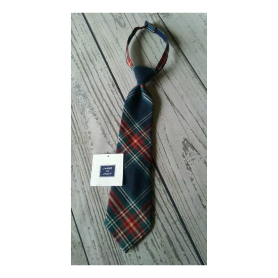Janie & Jack Boy's Neck Tie Red Navy Blue green plaid Holiday Size Up to 3 / image {1}