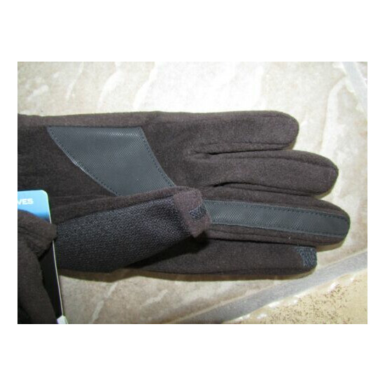 NEW ISOTONER BLACK GLOVES MENS M #700M1 BMS YELLOW STITCH SMARTOUCH FREE SHIP image {3}