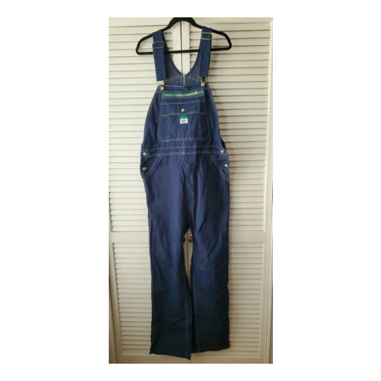 NWOT Mens Liberty Blue Denim Jeans Carpenter Bib Overalls Size 34 x 32 image {1}