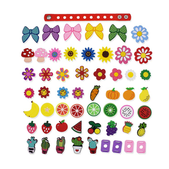 US Stock Mixed 51pcs Flowers&Fruits Shoe Charms PVC Adapt fit Sandal Party Gifts image {1}