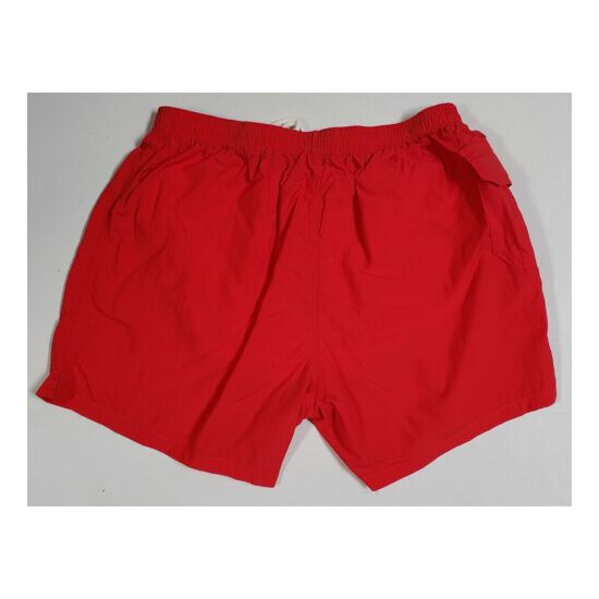 Nylon Lifeguard Swim Trunk 5" Side Pocket LARGE Red Mens Swimsuit/Active Short image {4}
