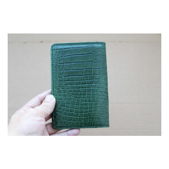 Green Genuine Alligator Crocodile Leather Skin Passport Cover Holder WALLET #P5 image {3}