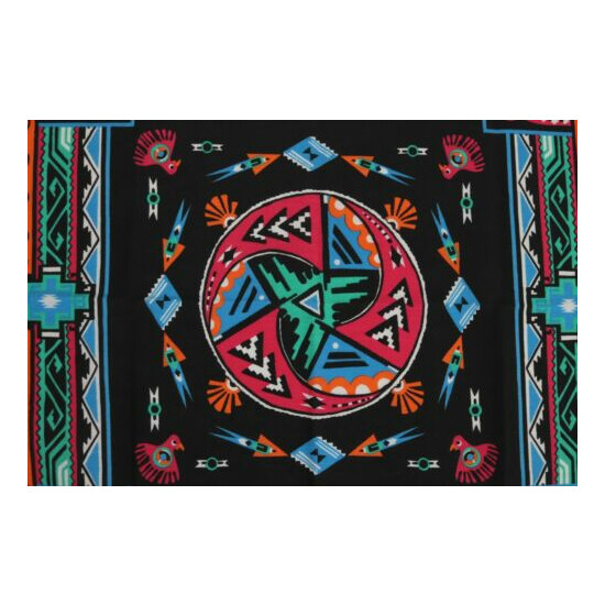 Vintage Southwest Native American Themed Bandana Handkerchief USA Made 21" x 22" Thumb {3}