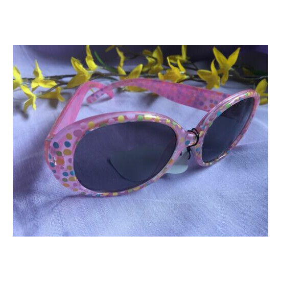 Kids UV 400 Pink Dotted Round Lens Fashion Sunglasses For Girls-New image {4}