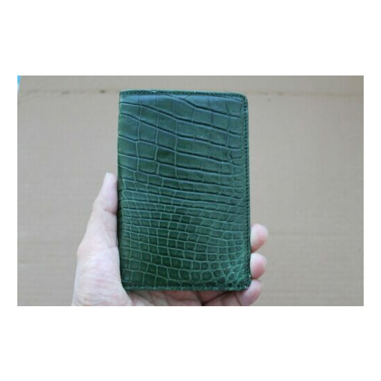 Green Genuine Alligator Crocodile Leather Skin Passport Cover Holder WALLET #P5 image {2}