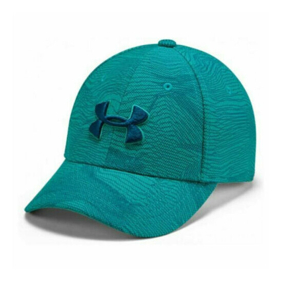Under Armour UA Kids Blitzing 3.0 Printed Turquoise Stretch Fit Boys Cap S/M image {1}