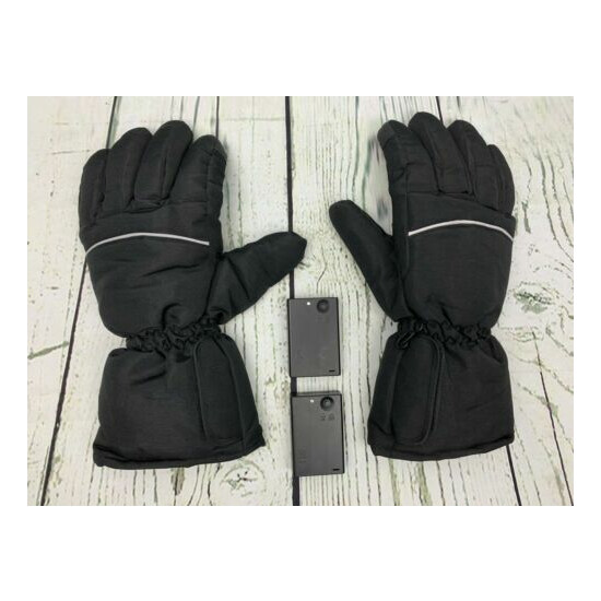 Electric Battery Heated Gloves for Women Men Touchscreen Black Size Large image {3}