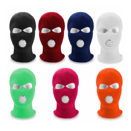 1/2Pack Full Face Mask 3 Hole Cap Winter Thermal Balaclava Beanie Hat Outdoor US image {2}
