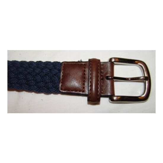 Belt Mens Blue Woven 42 Adjustable 1 1/4" wide image {3}
