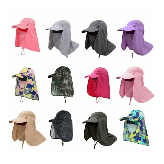 Hiking Fishing Wide Brim Hat Outdoor Sport Sun Protection Neck Face Flap Cap image {1}