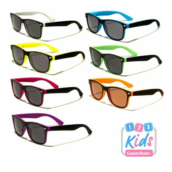 Kids / Children's Retro Sunglasses -Two Tone Frame - 2-6 Years Old Boys / Girls image {1}