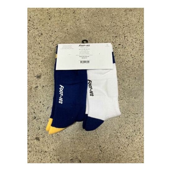 NEW FOOT-IES FOOT-ies Corona Icons Embroidery Socks 2-Pack - Navy & White image {2}
