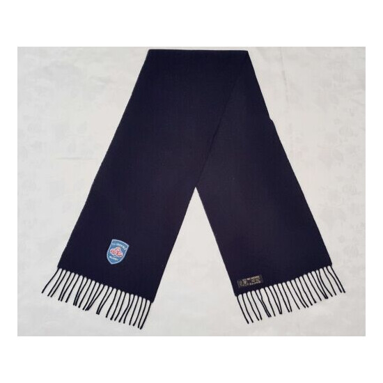 FRANCE VINTAGE AUTHENTIC FC GRENOBLE RUGBY LAMBSWOOL LONG MEN'S FRINGE SCARF image {1}