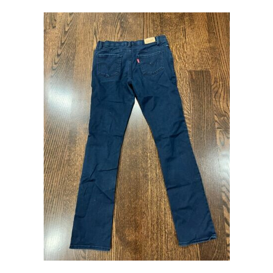 Girls Kids Levi Strauss Levi's Solid Blue Skinny Cotton Jeans Pants Size 12 image {5}